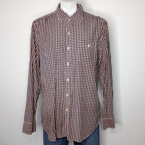 Tommy Bahama pink blue striped plaid long sleeve button up shirt XL